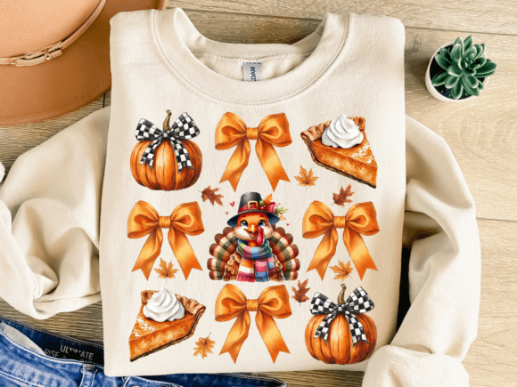 Charming Fall Aesthetics: The Coquette Pumpkin Bow PNG