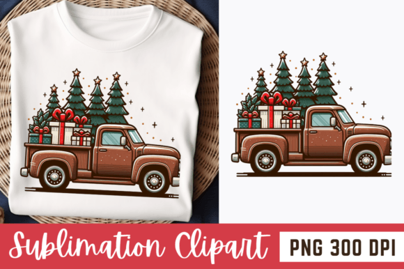 Christmas Truck PNG Clipart: Infuse Vintage Charm into Holiday Projects