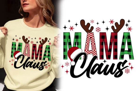 Mama Claus Christmas Pattern Design PNG: Festive Branding